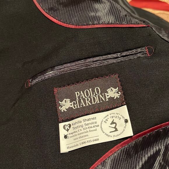 Paolo Giardini Men’s Wool Blazer Sport Coat Jacket Black 3 Buttons Size 38R - Picture 7 of 13
